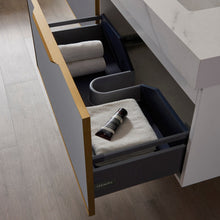 Load image into Gallery viewer, Vinnova Alicante 72&quot; Vanity in Grey with White Sintered Stone Countertop and undermount sink With Mirror- Vinnova