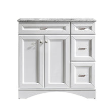 Load image into Gallery viewer, Vinnova Naples 36&quot; Vanity in White with Carrara White Marble Countertop Without Mirror- Vinnova
