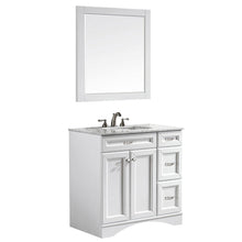 Load image into Gallery viewer, Vinnova Naples 36&quot; Vanity in White with Carrara White Marble Countertop Without Mirror- Vinnova