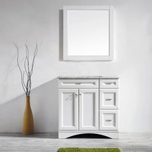 Load image into Gallery viewer, Vinnova Naples 36&quot; Vanity in White with Carrara White Marble Countertop Without Mirror- Vinnova
