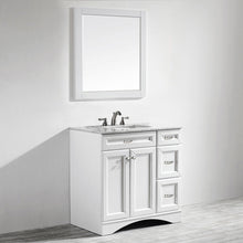 Load image into Gallery viewer, Vinnova Naples 36&quot; Vanity in White with Carrara White Marble Countertop Without Mirror- Vinnova