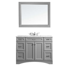 Load image into Gallery viewer, Vinnova Naples 48&quot; Vanity in Grey with Carrara White Marble Countertop Without Mirror- Vinnova