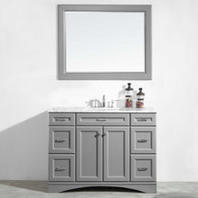 Load image into Gallery viewer, Vinnova Naples 48&quot; Vanity in Grey with Carrara White Marble Countertop Without Mirror- Vinnova