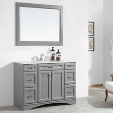 Load image into Gallery viewer, Vinnova Naples 48&quot; Vanity in Grey with Carrara White Marble Countertop With Mirror- Vinnova