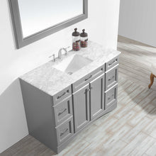 Load image into Gallery viewer, Vinnova Naples 48&quot; Vanity in Grey with Carrara White Marble Countertop Without Mirror- Vinnova