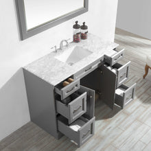 Load image into Gallery viewer, Vinnova Naples 48&quot; Vanity in Grey with Carrara White Marble Countertop With Mirror- Vinnova