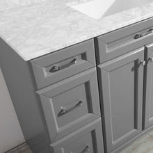 Load image into Gallery viewer, Vinnova Naples 48&quot; Vanity in Grey with Carrara White Marble Countertop With Mirror- Vinnova