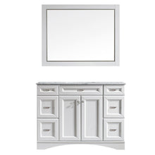 Load image into Gallery viewer, Vinnova Naples 48&quot; Vanity in White with Carrara White Marble Countertop Without Mirror- Vinnova