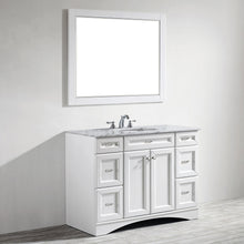 Load image into Gallery viewer, Vinnova Naples 48&quot; Vanity in White with Carrara White Marble Countertop Without Mirror- Vinnova