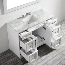 Load image into Gallery viewer, Vinnova Naples 48&quot; Vanity in White with Carrara White Marble Countertop Without Mirror- Vinnova