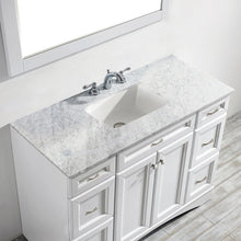 Load image into Gallery viewer, Vinnova Naples 48&quot; Vanity in White with Carrara White Marble Countertop With Mirror- Vinnova