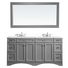 Load image into Gallery viewer, Vinnova Naples 72&quot; Vanity in Grey with Carrara White Marble Countertop With Mirror- Vinnova