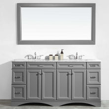 Load image into Gallery viewer, Vinnova Naples 72&quot; Vanity in Grey with Carrara White Marble Countertop Without Mirror- Vinnova