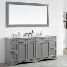 Load image into Gallery viewer, Vinnova Naples 72&quot; Vanity in Grey with Carrara White Marble Countertop Without Mirror- Vinnova