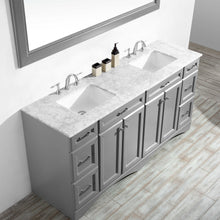 Load image into Gallery viewer, Vinnova Naples 72&quot; Vanity in Grey with Carrara White Marble Countertop With Mirror- Vinnova