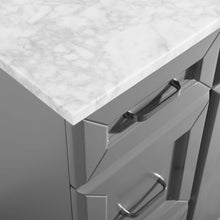 Load image into Gallery viewer, Vinnova Naples 72&quot; Vanity in Grey with Carrara White Marble Countertop Without Mirror- Vinnova