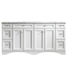 Load image into Gallery viewer, Vinnova Naples 72&quot; Vanity in White with Carrara White Marble Countertop Without Mirror- Vinnova