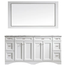 Load image into Gallery viewer, Vinnova Naples 72&quot; Vanity in White with Carrara White Marble Countertop With Mirror- Vinnova