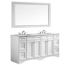 Load image into Gallery viewer, Vinnova Naples 72&quot; Vanity in White with Carrara White Marble Countertop Without Mirror- Vinnova