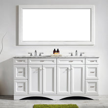 Load image into Gallery viewer, Vinnova Naples 72&quot; Vanity in White with Carrara White Marble Countertop Without Mirror- Vinnova
