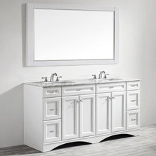 Load image into Gallery viewer, Vinnova Naples 72&quot; Vanity in White with Carrara White Marble Countertop With Mirror- Vinnova