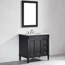 Load image into Gallery viewer, Vinnova Catania 36&quot; Vanity in Espresso with Carrara White Marble Countertop With Mirror- Vinnova