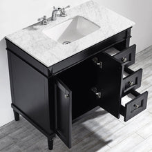 Load image into Gallery viewer, Vinnova Catania 36&quot; Vanity in Espresso with Carrara White Marble Countertop With Mirror- Vinnova