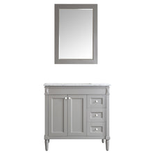 Load image into Gallery viewer, Vinnova Catania 36&quot; Vanity in Grey with Carrara White Marble Countertop With Mirror- Vinnova