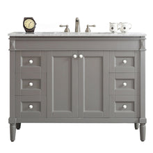 Load image into Gallery viewer, Vinnova Catania 48&quot; Vanity in Grey with Carrara White Marble Countertop Without Mirror- Vinnova