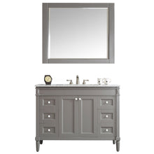 Load image into Gallery viewer, Vinnova Catania 48&quot; Vanity in Grey with Carrara White Marble Countertop Without Mirror- Vinnova