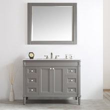 Load image into Gallery viewer, Vinnova Catania 48&quot; Vanity in Grey with Carrara White Marble Countertop With Mirror- Vinnova