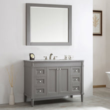 Load image into Gallery viewer, Vinnova Catania 48&quot; Vanity in Grey with Carrara White Marble Countertop Without Mirror- Vinnova
