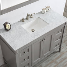 Load image into Gallery viewer, Vinnova Catania 48&quot; Vanity in Grey with Carrara White Marble Countertop With Mirror- Vinnova