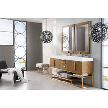 Load image into Gallery viewer, James Martin Columbia 72&quot; Latte Oak - Radiant Gold Double Vanity