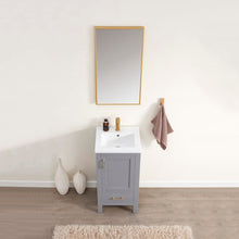 Load image into Gallery viewer, Vinnova Gela 18&quot; Single Sink Bath Vanity in Grey with White Drop-In Ceramic Basin and Mirror- Vinnova