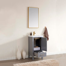 Load image into Gallery viewer, Vinnova Gela 18&quot; Single Sink Bath Vanity in Grey with White Drop-In Ceramic Basin and Mirror- Vinnova