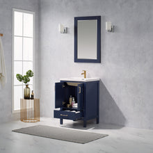 Load image into Gallery viewer, Vinnova Gela 24&quot; Vanity in Royal Blue with White Drop-In Ceramic Basin With Mirror- Vinnova