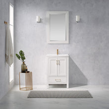 Load image into Gallery viewer, Vinnova Gela 24&quot; Vanity in White with Drop-In White Ceramic Basin With Mirror- Vinnova