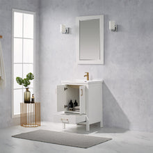 Load image into Gallery viewer, Vinnova Gela 24&quot; Vanity in White with Drop-In White Ceramic Basin With Mirror- Vinnova