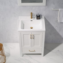 Load image into Gallery viewer, Vinnova Gela 24&quot; Vanity in White with Drop-In White Ceramic Basin With Mirror- Vinnova