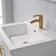 Load image into Gallery viewer, Vinnova Gela 24&quot; Vanity in White with Drop-In White Ceramic Basin With Mirror- Vinnova