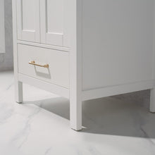Load image into Gallery viewer, Vinnova Gela 24&quot; Vanity in White with Drop-In White Ceramic Basin With Mirror- Vinnova