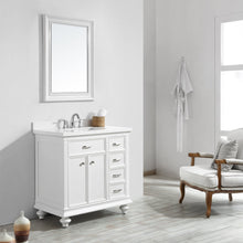 Load image into Gallery viewer, Vinnova Charlotte 36" Vanity in White with Carrara Quartz Stone Top Without Mirror- Vinnova