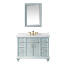 Load image into Gallery viewer, Vinnova Charlotte 48&quot; Vanity in Finnish Green with Carrara White Composite Stone Countertop With Mirror- Vinnova
