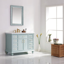 Load image into Gallery viewer, Vinnova Charlotte 48&quot; Vanity in Finnish Green with Carrara White Composite Stone Countertop With Mirror- Vinnova