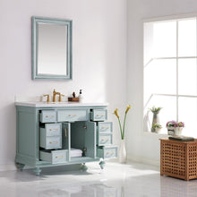 Load image into Gallery viewer, Vinnova Charlotte 48&quot; Vanity in Finnish Green with Carrara White Composite Stone Countertop With Mirror- Vinnova