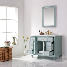 Load image into Gallery viewer, Vinnova Charlotte 48&quot; Vanity in Finnish Green with Carrara White Composite Stone Countertop Without Mirror- Vinnova
