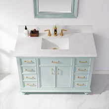 Load image into Gallery viewer, Vinnova Charlotte 48&quot; Vanity in Finnish Green with Carrara White Composite Stone Countertop With Mirror- Vinnova