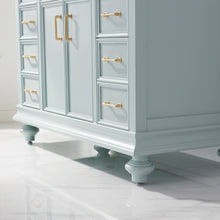 Load image into Gallery viewer, Vinnova Charlotte 48&quot; Vanity in Finnish Green with Carrara White Composite Stone Countertop With Mirror- Vinnova