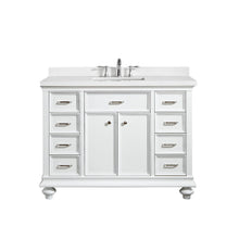 Load image into Gallery viewer, Vinnova Charlotte 48&quot; Vanity in White with Carrara Quartz Stone Top Without Mirror- Vinnova